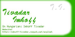tivadar imhoff business card